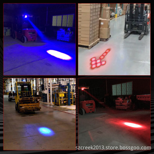 10-80V Forklift Blue Red Spot Light